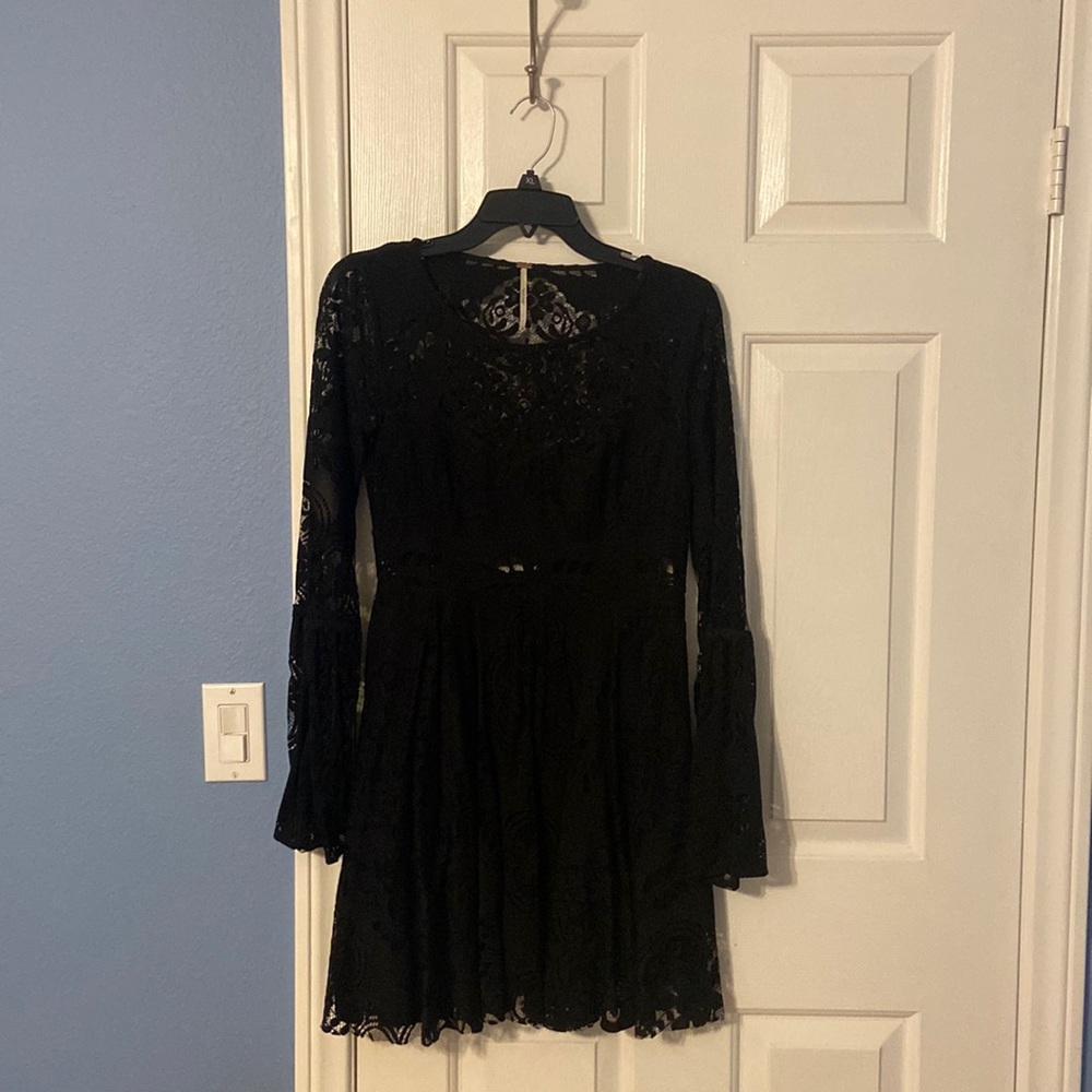 Black lace free people dress